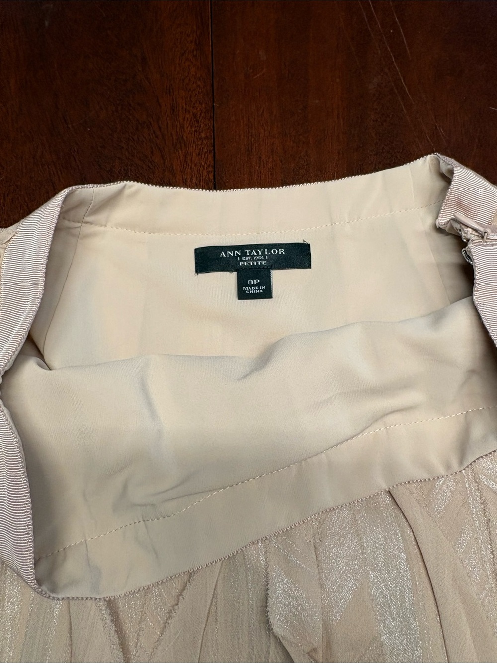 Ann Taylor Silk Skirt in Champagne Color - Petite - Picture 3 of 7